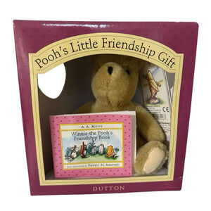 DUTTON BY GUND POOH'S LITTLE FRIENDSHIP GIFT PLUSH BEAR & MINI BOOK NEW IN BOX